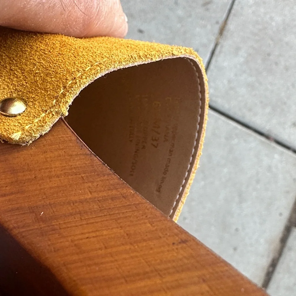 Crown Vintage muted Mustard Suede Slide Clogs-Made in Italy-NWOT - Picture 12 of 15